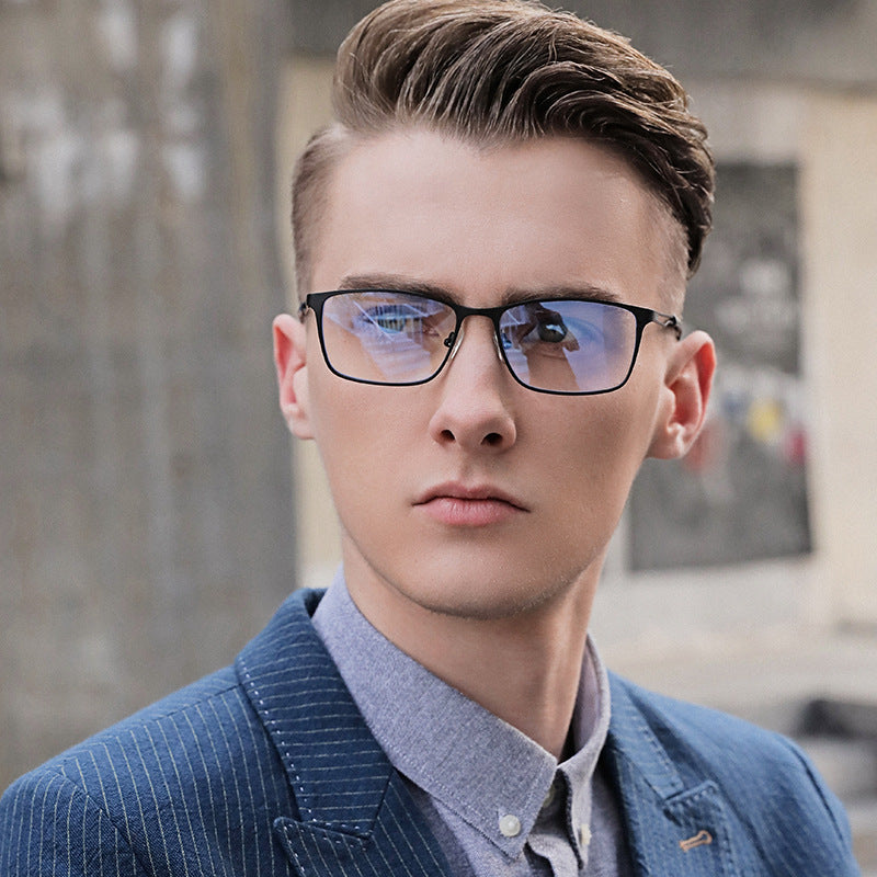 Men Anti-Blue Glasses Half Frame Glasses Frame