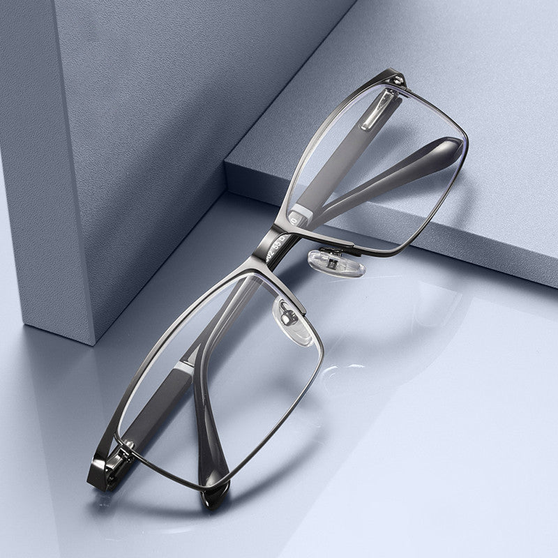 Stainless Steel Men Anti Blue Light Reading Glasses